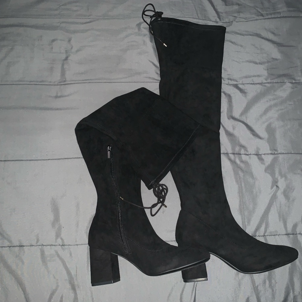 Black thigh boots